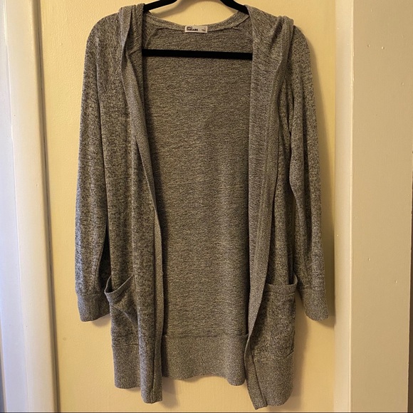 Epic Threads Sweaters - Grey Cardigan with Hood and Pockets Light Weight